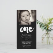 Baby's Baby 1e verjaardag Foto Bedankkaart (Staand voorkant)