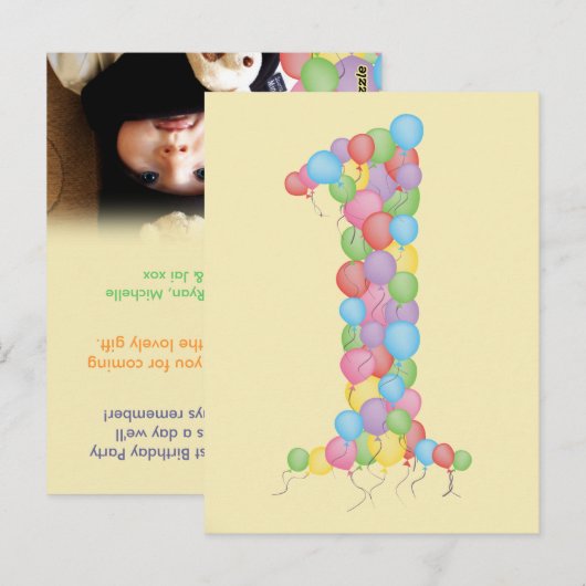 Baby's Baby 1e verjaardag Foto Briefkaart (Voorkant / Achterkant)