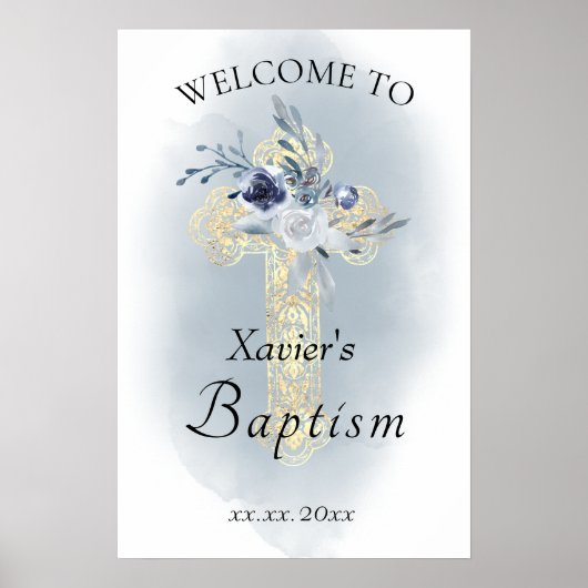 Baby's Baptism Heilig Kruis welkom bord Poster (Voorkant)