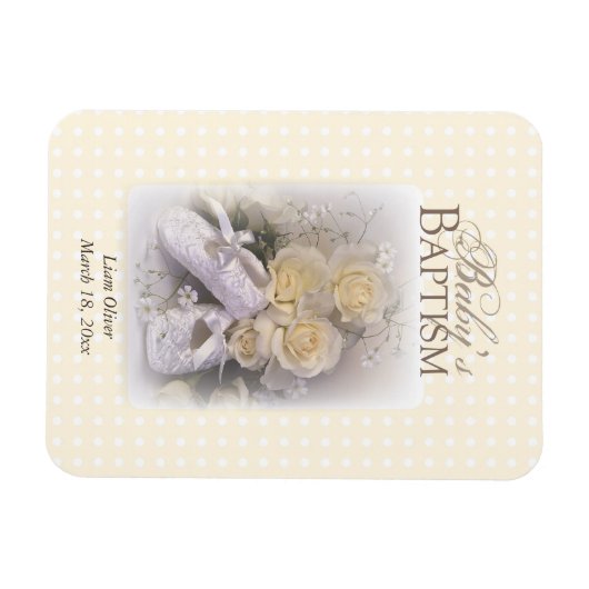 Baby's Baptism Neutral, naam Magneet (Horizontaal)
