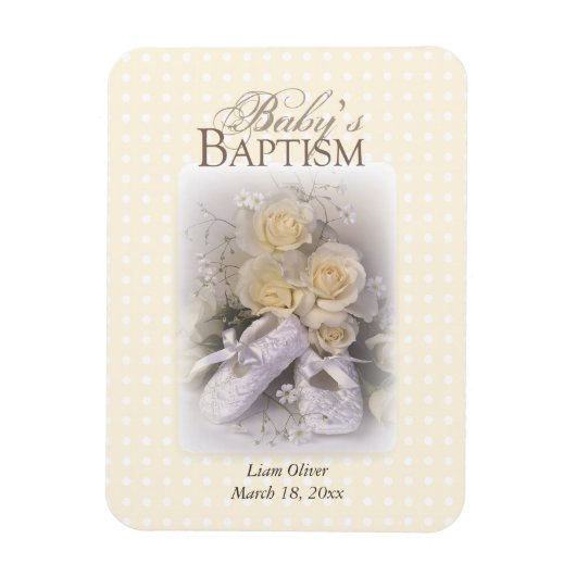 Baby's Baptism Neutral,  naam Magneet (Verticaal)