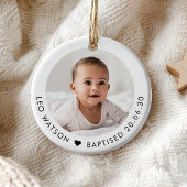 Baby's Baptism Photo Keepsake Keramisch Ornament