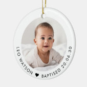 Baby's Baptism Photo Keepsake Keramisch Ornament (Links)