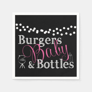 Baby's BBQ Baby Meisje Douche Roze Zwart Cookout Servet