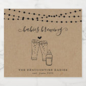 Baby's Bierbrouwen Paar's Baby shower Bier Etiket (Enkel label)