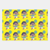 Baby's Birthday (Afrikaanse Amerikaan) Inpakpapier Vel (Voorkant 3)