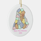 Baby's Blanket First Kerstversiering Keramisch Ornament (Rechts)