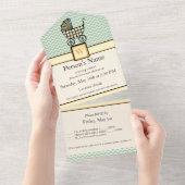 Baby's Blocks Kinderwagen Alles-in-één uitnodiging (Afscheurbaar)