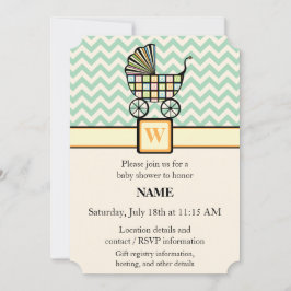 Baby's Blocks Kinderwagen Baby shower Invitation Kaart