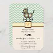 Baby's Blocks Kinderwagen Baby shower Invitation Kaart (Voorkant / Achterkant)