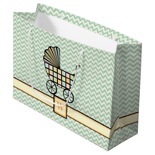 Baby's Blocks Kinderwagen Gift Bag Groot Cadeauzakje (Voorkant Gekanteld)