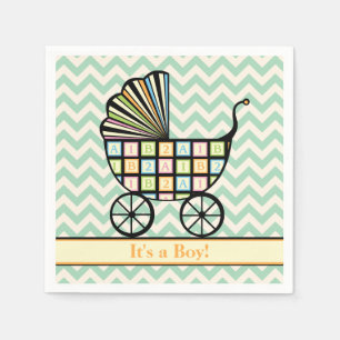 Baby's Blocks Stroller Baby shower Napkins Servetten