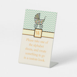 Baby's Blocks Wandelwagen Pedestal Sign Reclamebord Met Voetstuk