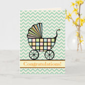 Baby's Blocks Wandelwagen Wenskaart Kaart (Gele Bloem)