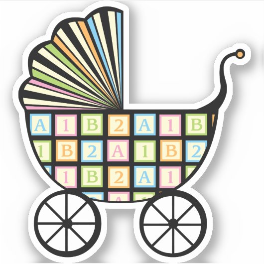 Baby's Blokken Stroller Contour Sticker (Voorkant)