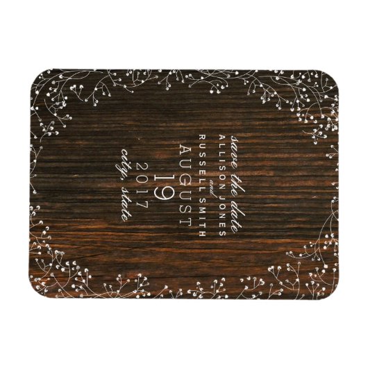 Baby's borstbladerhout sparen de datum magneet (Horizontaal)