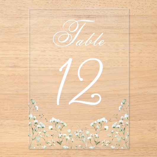 Baby's Breath Acryl Tafelnummer (Voorkant)