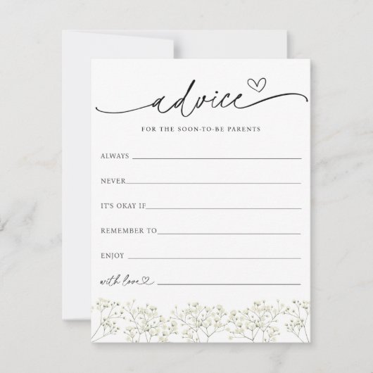 Baby's Breath Advies voor de ouders Douche Kaart (Voorkant)