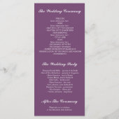 Baby's Breath Amethist en Silver Wedding Program Programmakaart (Achterkant)