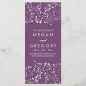 Baby's Breath Amethist en Silver Wedding Program Programmakaart (Voorkant)