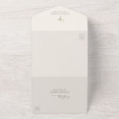 Baby's Breath Amethyst Groene Trouw RSVP All In One Uitnodiging (Buitenkant)