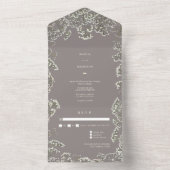 Baby's Breath Amethyst Groene Trouw RSVP All In One Uitnodiging (Binnen)