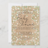 Baby's Breath Aquarel Bloem Boho Baby Shower Kaart (Voorkant)