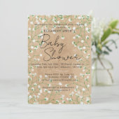 Baby's Breath Aquarel Bloem Boho Baby Shower Kaart (Staand voorkant)