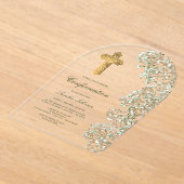 Baby's Breath Arch Confirmation Acryl Uitnodigingen (Laagn)