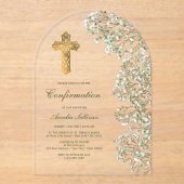 Baby's Breath Arch Confirmation Acryl Uitnodigingen (Voorkant)