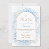 Baby's Breath baby boy Baptism thank you card Kaart (Voorkant)