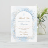 Baby's Breath baby boy Baptism thank you card Kaart (Staand voorkant)
