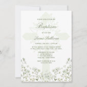 Baby's Breath Baptism Invitation Kaart (Voorkant)