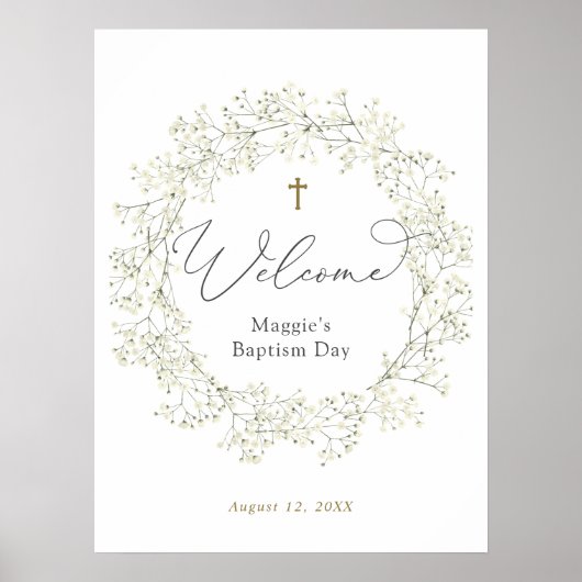 Baby's Breath Baptisme of Communion Welcome Poster (Voorkant)
