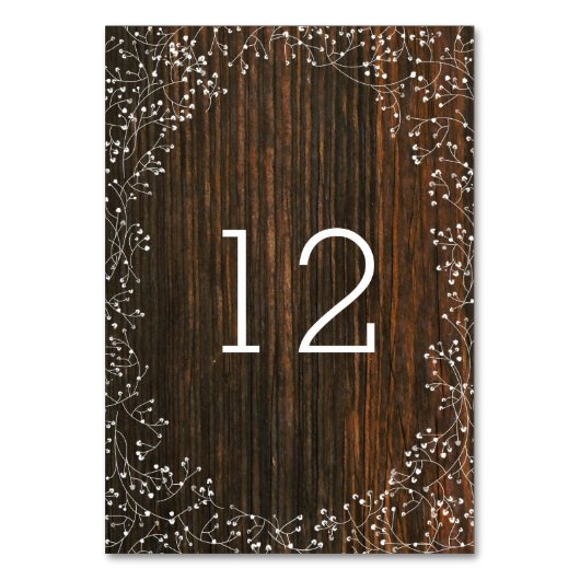 Baby's Breath Barn Houten Tafelnummer (Achterkant)