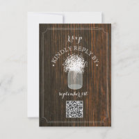Baby's Breath Barn Wood Mason Jar QR Code