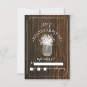 Baby's Breath Barn Wood Mason Jar RSVP (Voorkant)
