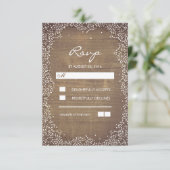 Baby's Breath Barn Wood Rustieke bruiloft RSVP Kaa Kaartje (Staand voorkant)