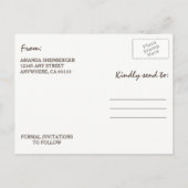Baby's Breath Barn Wood Save The Date Cards Aankondigingskaart (Achterkant)