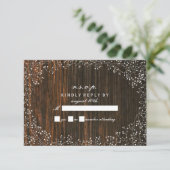 Baby's Breath Barnwood Geïnspireerd RSVP (Staand voorkant)