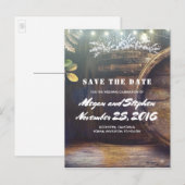 Baby's Breath Barrel Rustic Country Save the Date Aankondigingskaart (Voorkant / Achterkant)