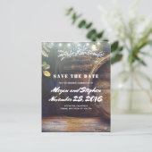 Baby's Breath Barrel Rustic Country Save the Date Aankondigingskaart (Staand voorkant)
