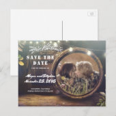 Baby's Breath Barrel Rustieke Foto Save the Date Aankondigingskaart (Voorkant / Achterkant)