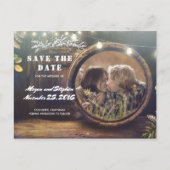 Baby's Breath Barrel Rustieke Foto Save the Date Aankondigingskaart (Voorkant)