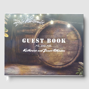 Baby's Breath Barrel Rustieke Houten Bruiloft Gastenboek