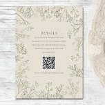 Baby's Breath Beige Bruiloft Details QR Code Informatiekaartje<br><div class="desc">Elegante rand van baby's adem met grijze tekst in het midden over een gebroken witte achtergrond.</div>