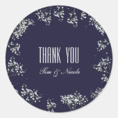 Baby's Breath & Blauw bloemenbruiloft Stickers (Voorkant)