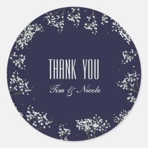 Baby's Breath & Blauw bloemenbruiloft Stickers