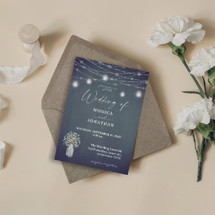 Baby's Breath Blauw Grijs Krijtbord & Sliert Licht Kaart