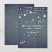 Baby's Breath Blauw Grijs Schoolbord Save The Date (Voorkant / Achterkant)